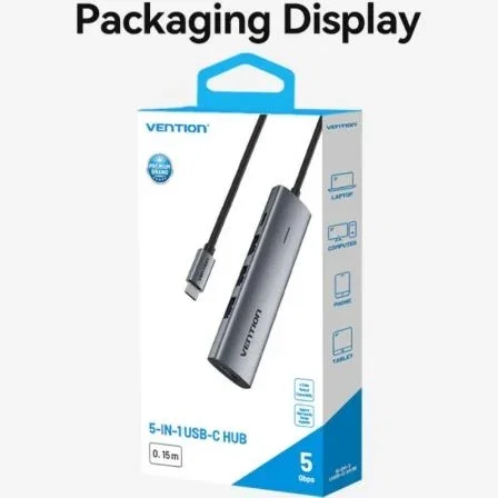 Vention Hub USB Tipo-C 3.0 TGZHB Gris Vention Hub USB Tipo-C 3.0 TGZHB Gris